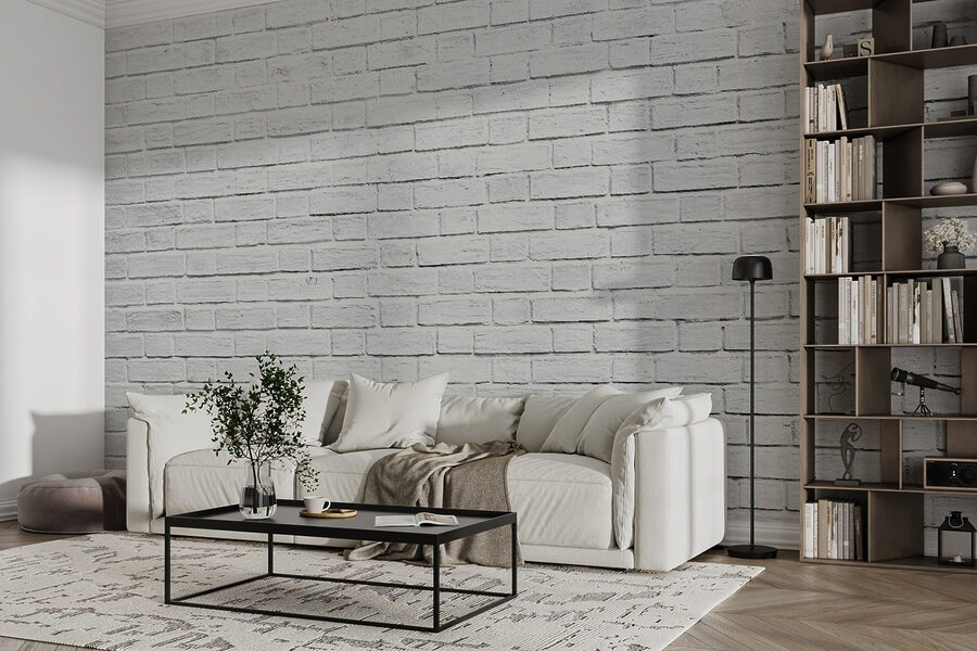 Papier peint Mur de briques blanches avec de nombreuses petites briques – Image 12