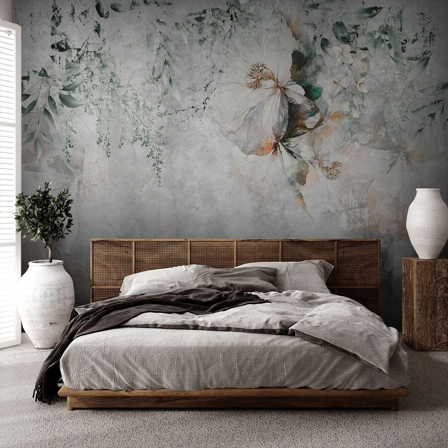 Peinture de fleurs et de feuilles