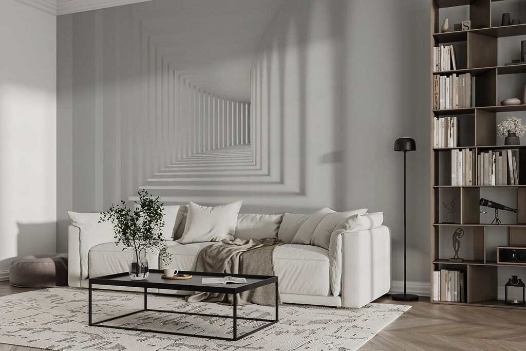 White room with columns and light White room with columns and light
