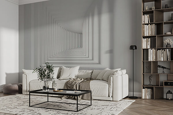 White room with columns and light White room with columns and light