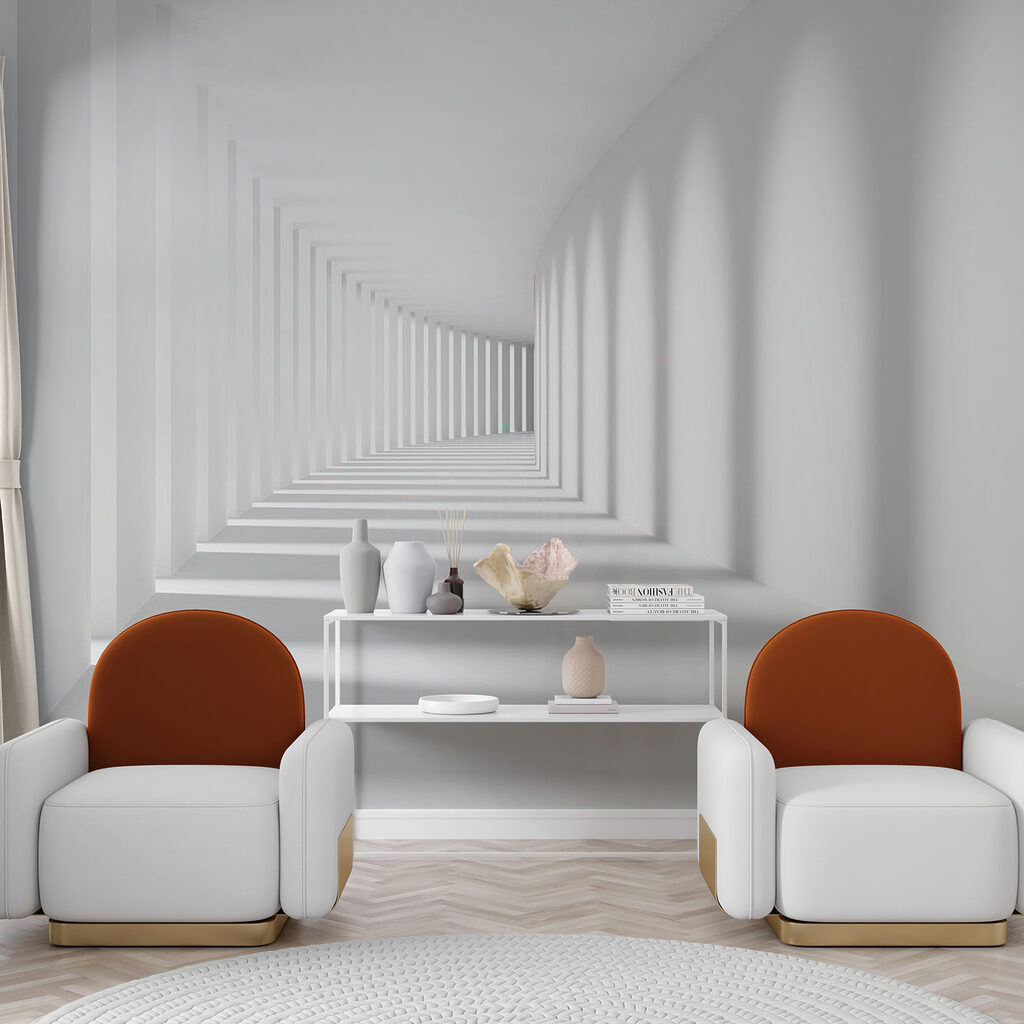 White room with columns and light White room with columns and light