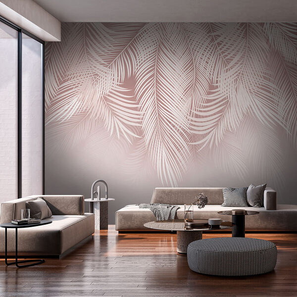 Feuilles blanches sur fond rose Feuilles blanches sur fond rose