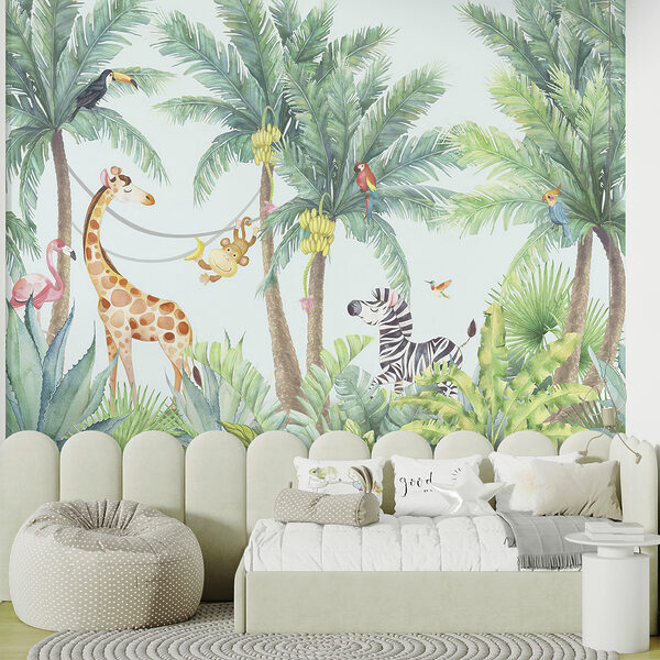 Girafe et zèbre dans la jungle Girafe et zèbre dans la jungle