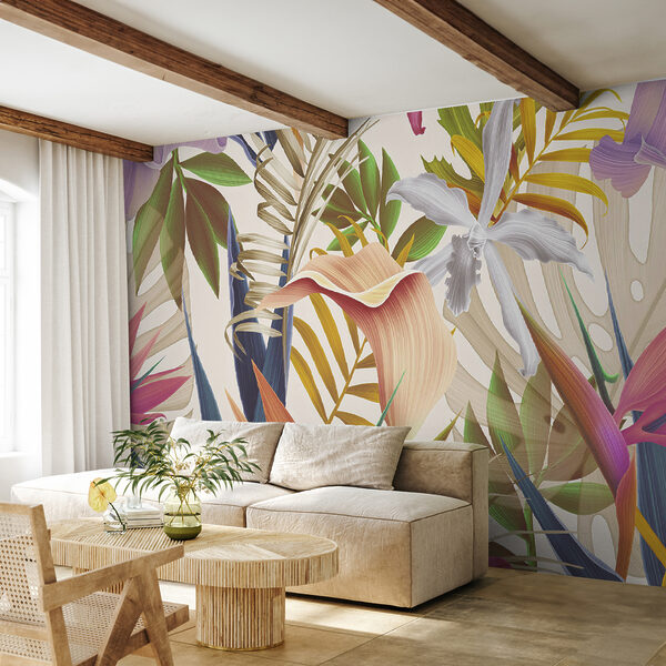 Un feuillage tropical vibrant en harmonie. Un feuillage tropical vibrant en harmonie.