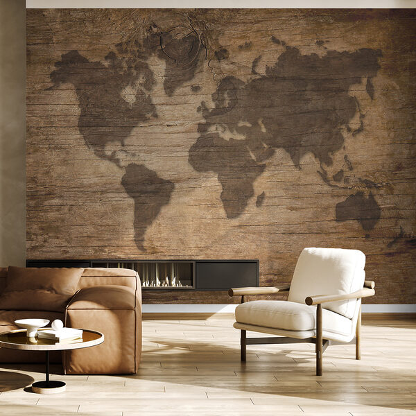 Carte du monde sur une surface en bois u96820pig20ms 600x600 - Carte du monde sur une surface en bois