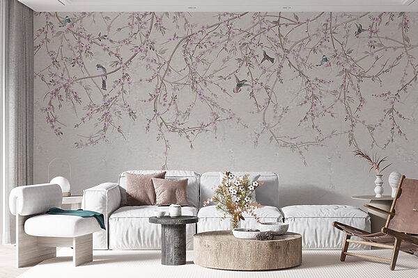 Peinture d'oiseaux sur une branche d'arbre Peinture d'oiseaux sur une branche d'arbre