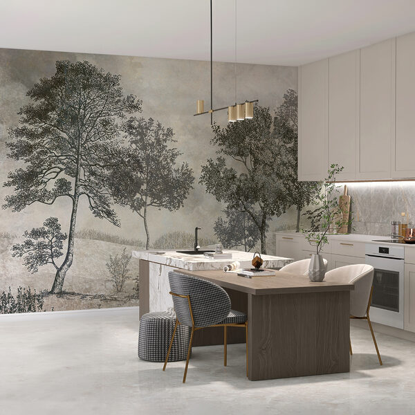 Dessin d'arbres dans un champ Dessin d'arbres dans un champ