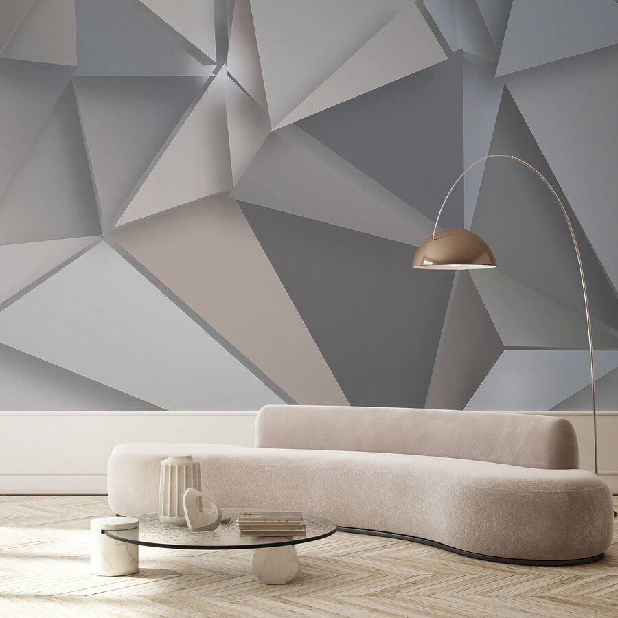 Formes géométriques abstraites dans des couleurs douces.