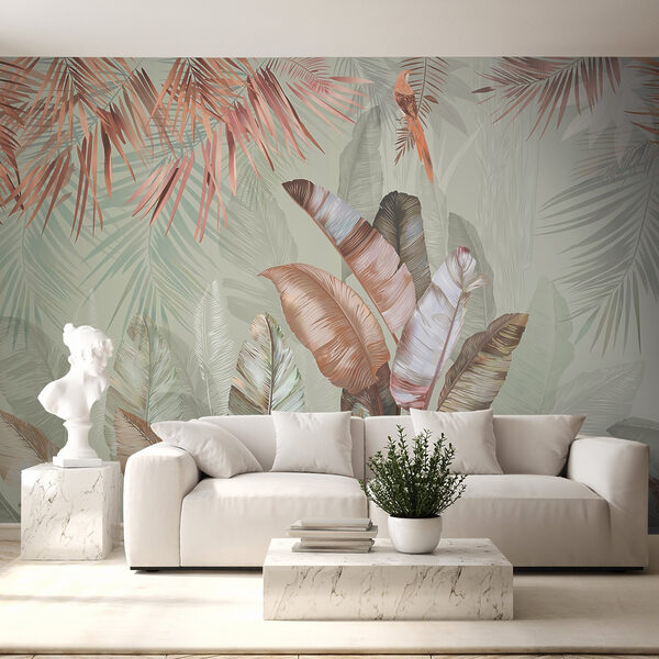 Feuillage tropical dans des tons doux et pastel. Feuillage tropical dans des tons doux et pastel.