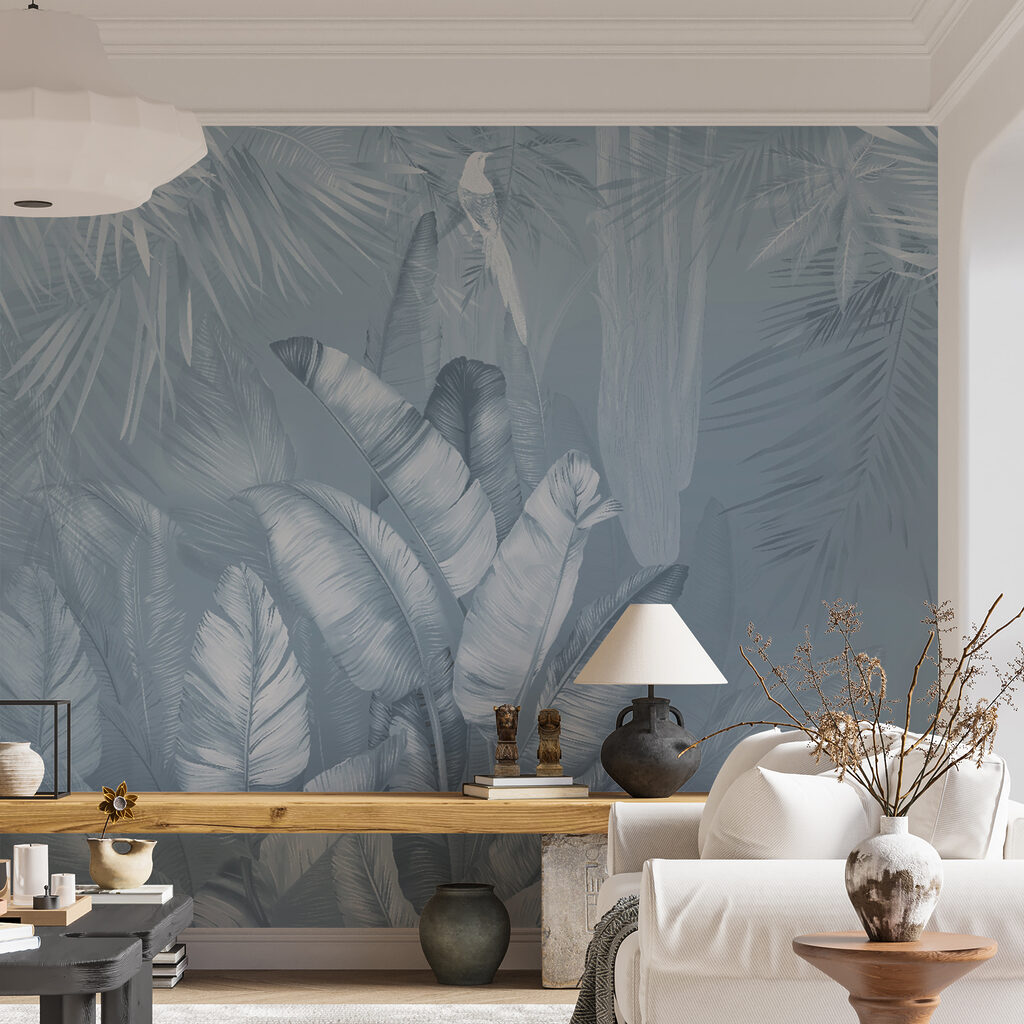 Serene jungle foliage in soft hues