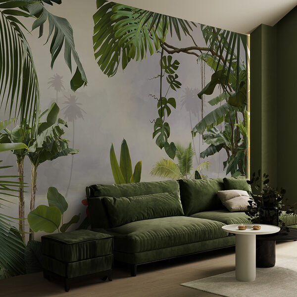 Groupe de plantes avec arbres et fleurs Groupe de plantes avec arbres et fleurs