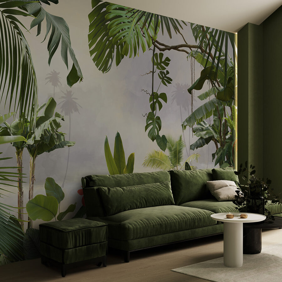Groupe de plantes avec arbres et fleurs Groupe de plantes avec arbres et fleurs