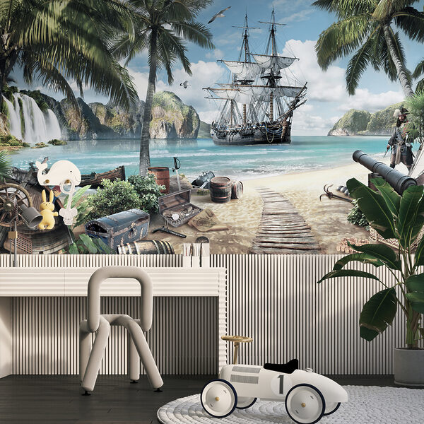 Peinture d'un bateau sur une plage Peinture d'un bateau sur une plage