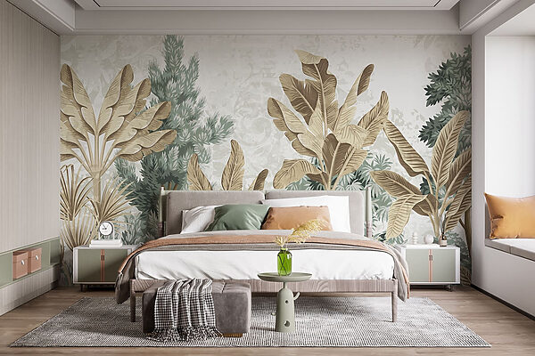 Papier peint avec une variété de plantes Papier peint avec une variété de plantes