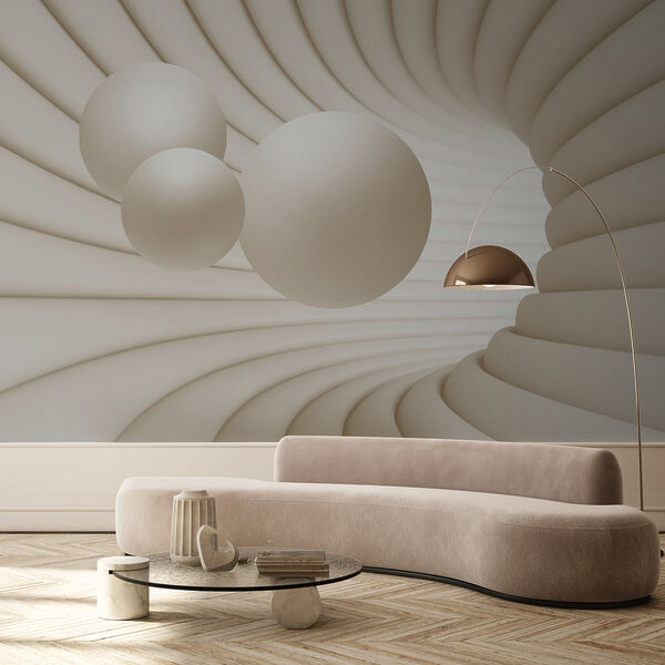 Objet circulaire blanc avec des boules Objet circulaire blanc avec des boules