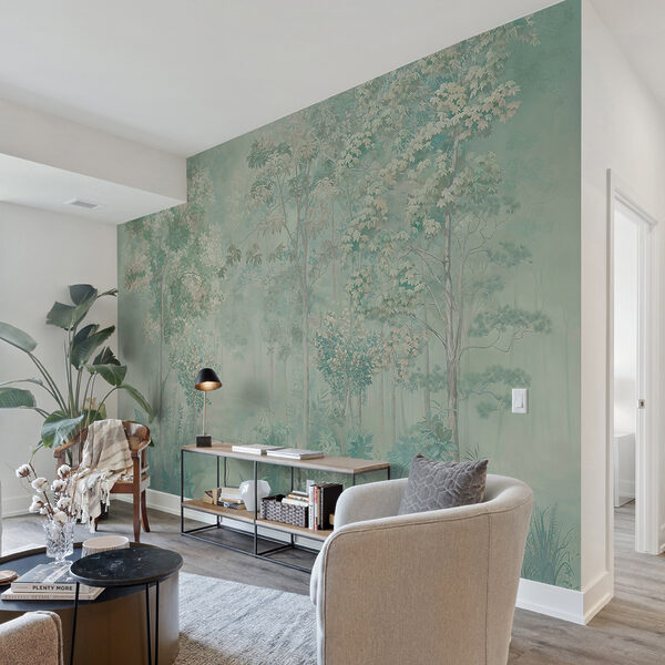 Papier peint avec des arbres et des plantes Papier peint avec des arbres et des plantes