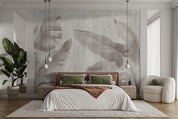 Elegant botanical leaf design in neutral tones Elegant botanical leaf design in neutral tones