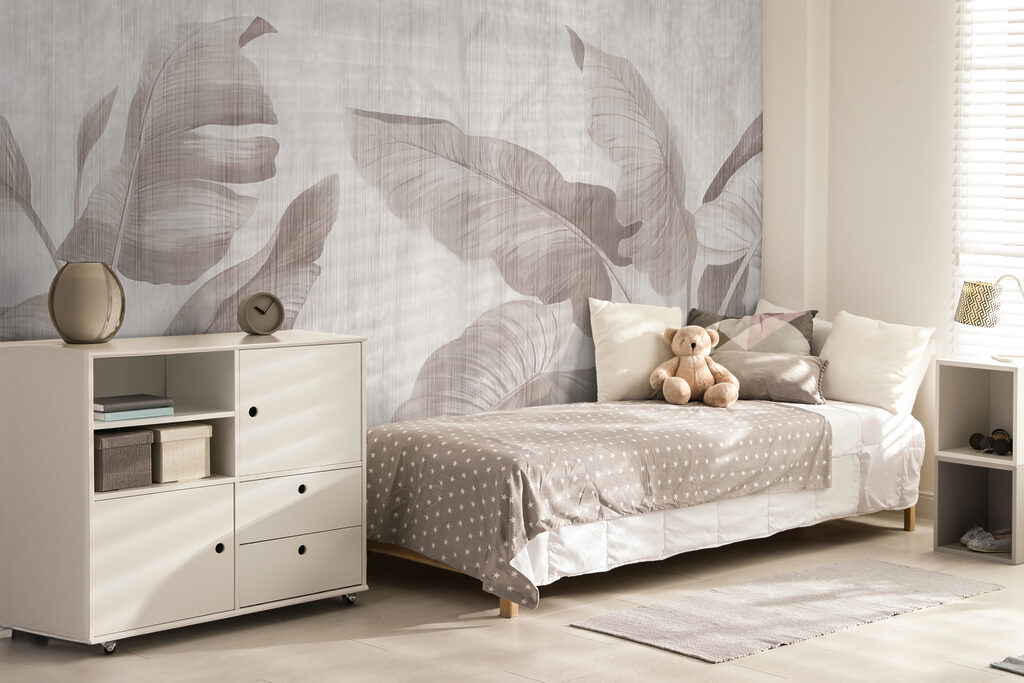 Elegant botanical leaf design in neutral tones