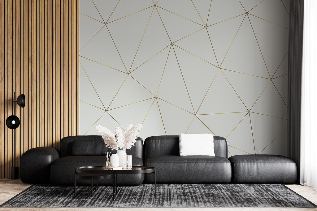 Yellow lines forming endless triangles Yellow lines forming endless triangles