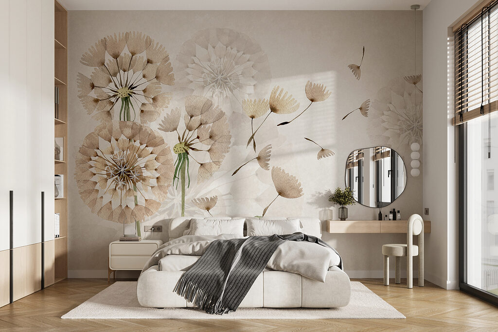 Delicate dandelions in soft hues