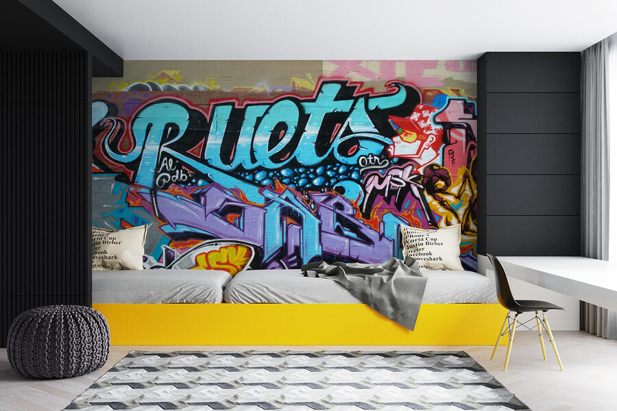 Papier peint Mur avec graffiti – Image 2