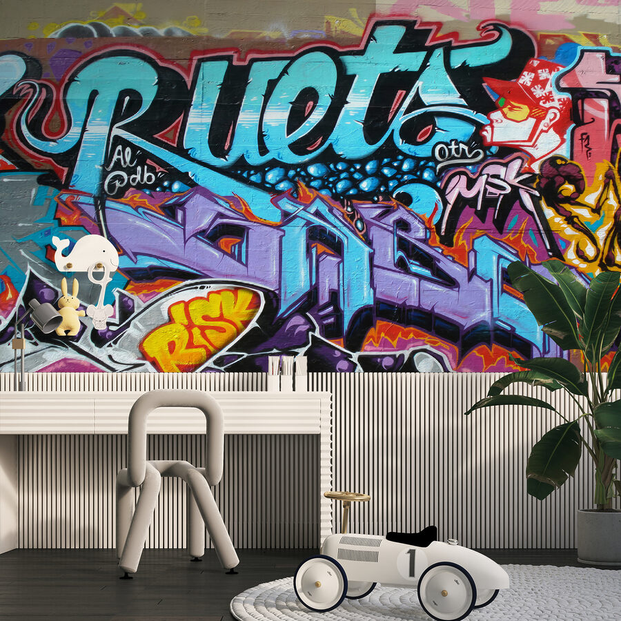 Papier peint Mur avec graffiti – Image 3