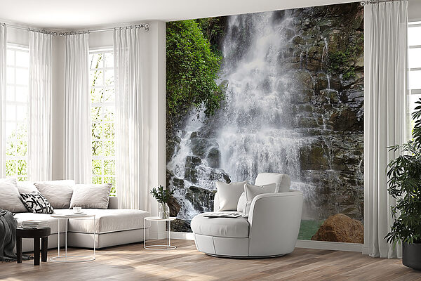 Cascade avec rochers et arbres Cascade avec rochers et arbres