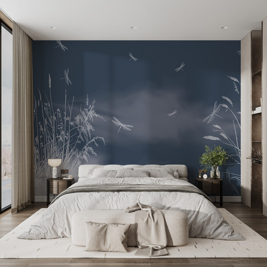 Libellules volant dans le ciel