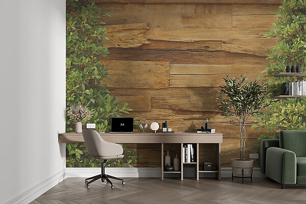 Arbre à côté d'un mur en bois Arbre à côté d'un mur en bois