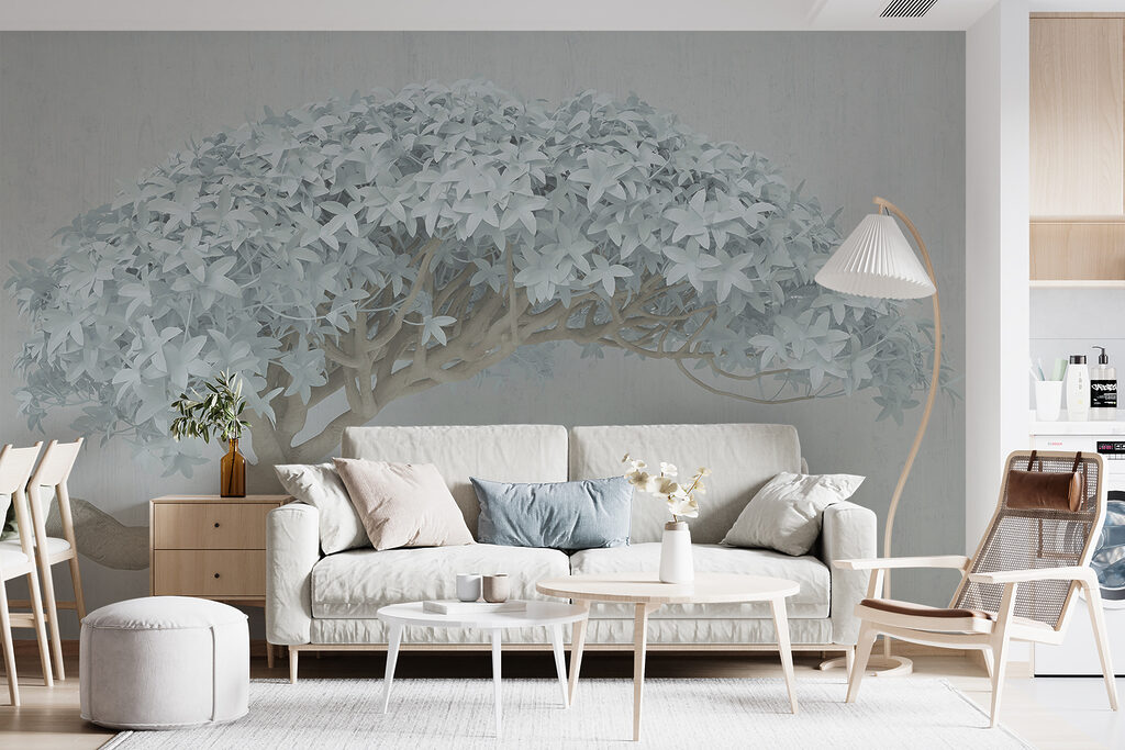 White tree with white leaves White tree with white leaves