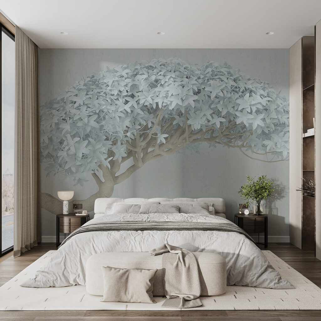 White tree with white leaves White tree with white leaves