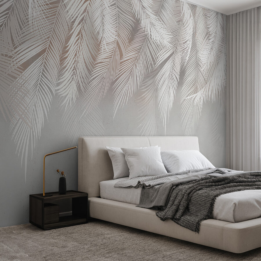 Motif de plumes blanches sur fond blanc