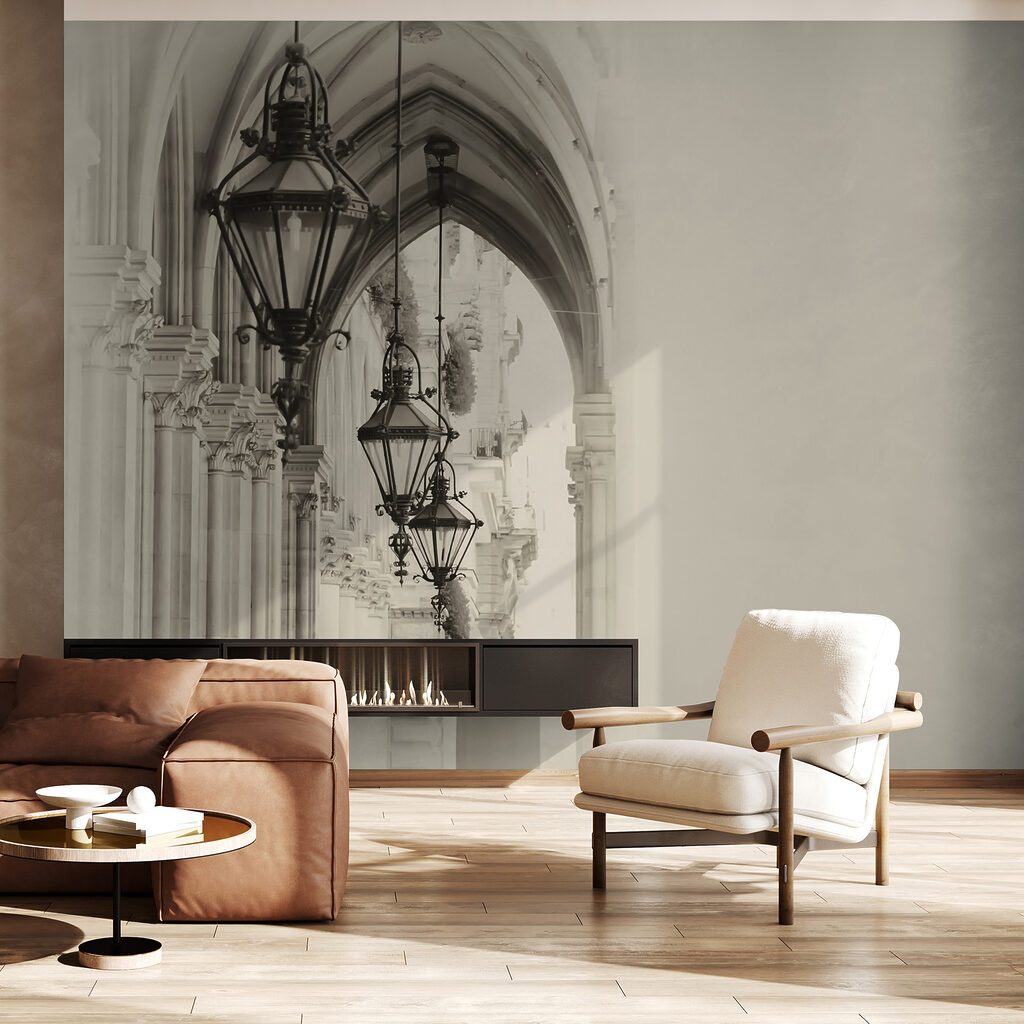 Row of lanterns on a building Row of lanterns on a building