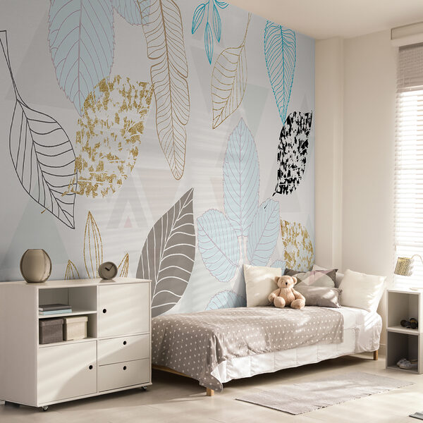 Motif de feuilles sur fond blanc Motif de feuilles sur fond blanc