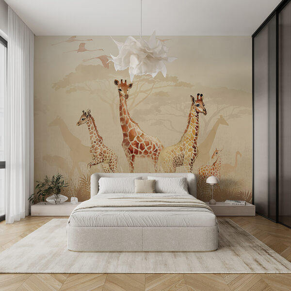 Groupe de girafes dans un champ Groupe de girafes dans un champ