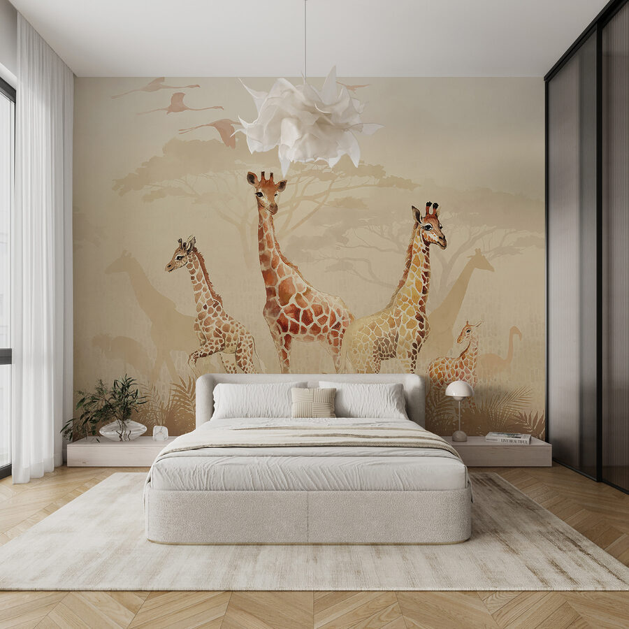 Groupe de girafes dans un champ