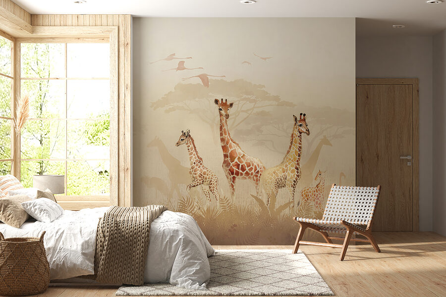 Groupe de girafes dans un champ