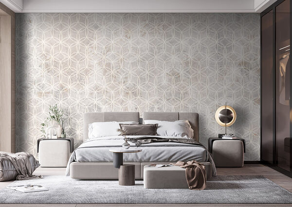 Mur à motifs blancs et gris Mur à motifs blancs et gris
