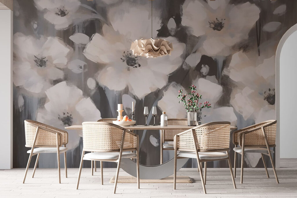 Painting of white flowers Painting of white flowers