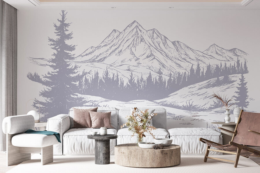 Dessin d'une chaîne de montagnes