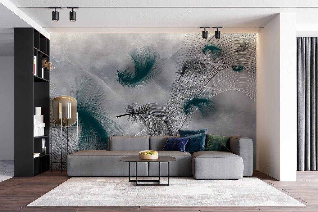 Elegant swirls of flowing feathers