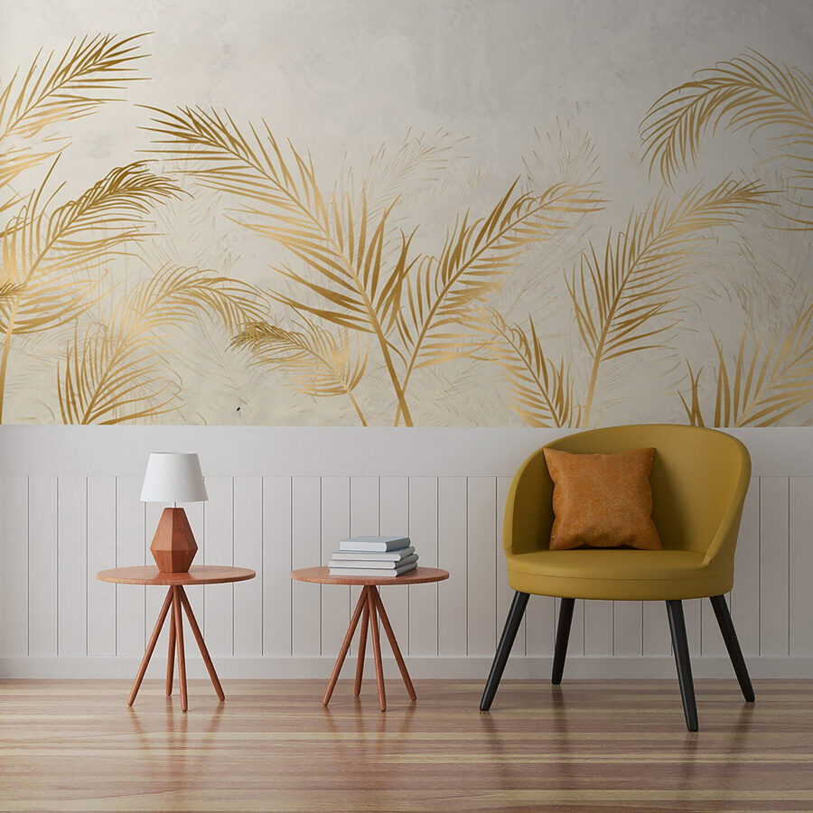 Papier peint Feuilles de palmier élégantes sur fond neutre – Image 5