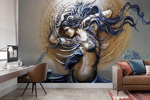 Peinture d'une femme aux cheveux longs Peinture d'une femme aux cheveux longs