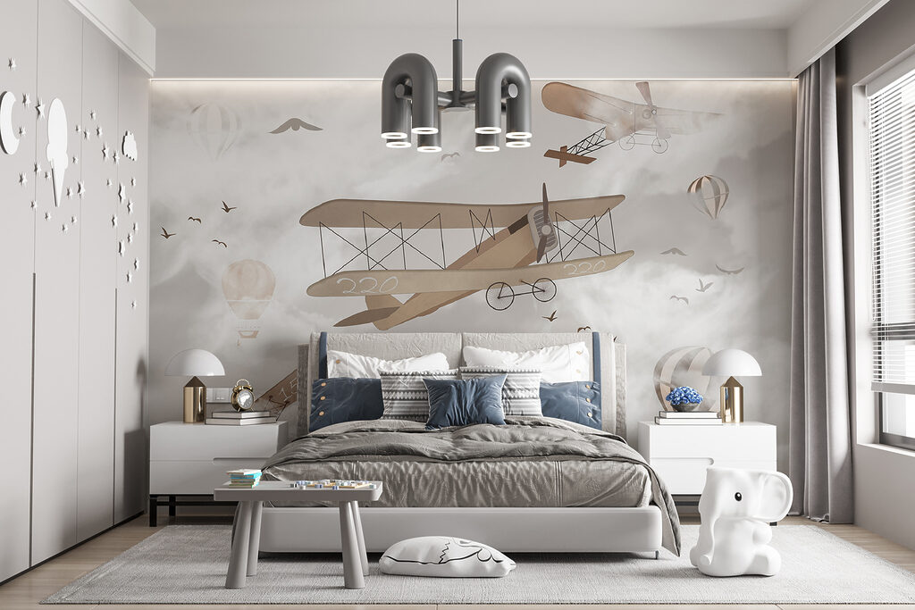 Group of airplanes in the sky