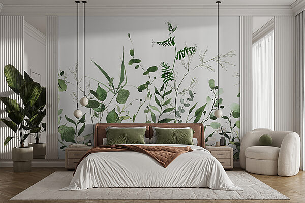 Verdure luxuriante sur fond blanc. Verdure luxuriante sur fond blanc.