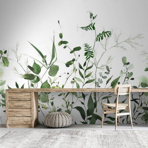 Verdure luxuriante sur fond blanc. Verdure luxuriante sur fond blanc.