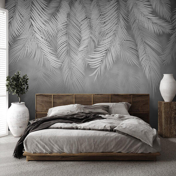 Feuilles blanches sur fond gris Feuilles blanches sur fond gris