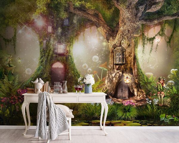 Une maison de fées dans un arbre Une maison de fées dans un arbre