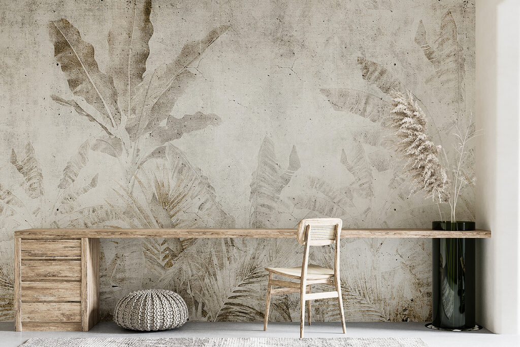 Faded leaves on a textured background