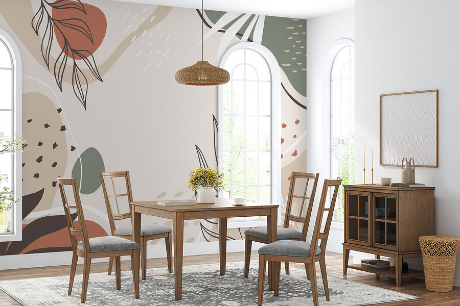 Motif floral coloré sur fond blanc